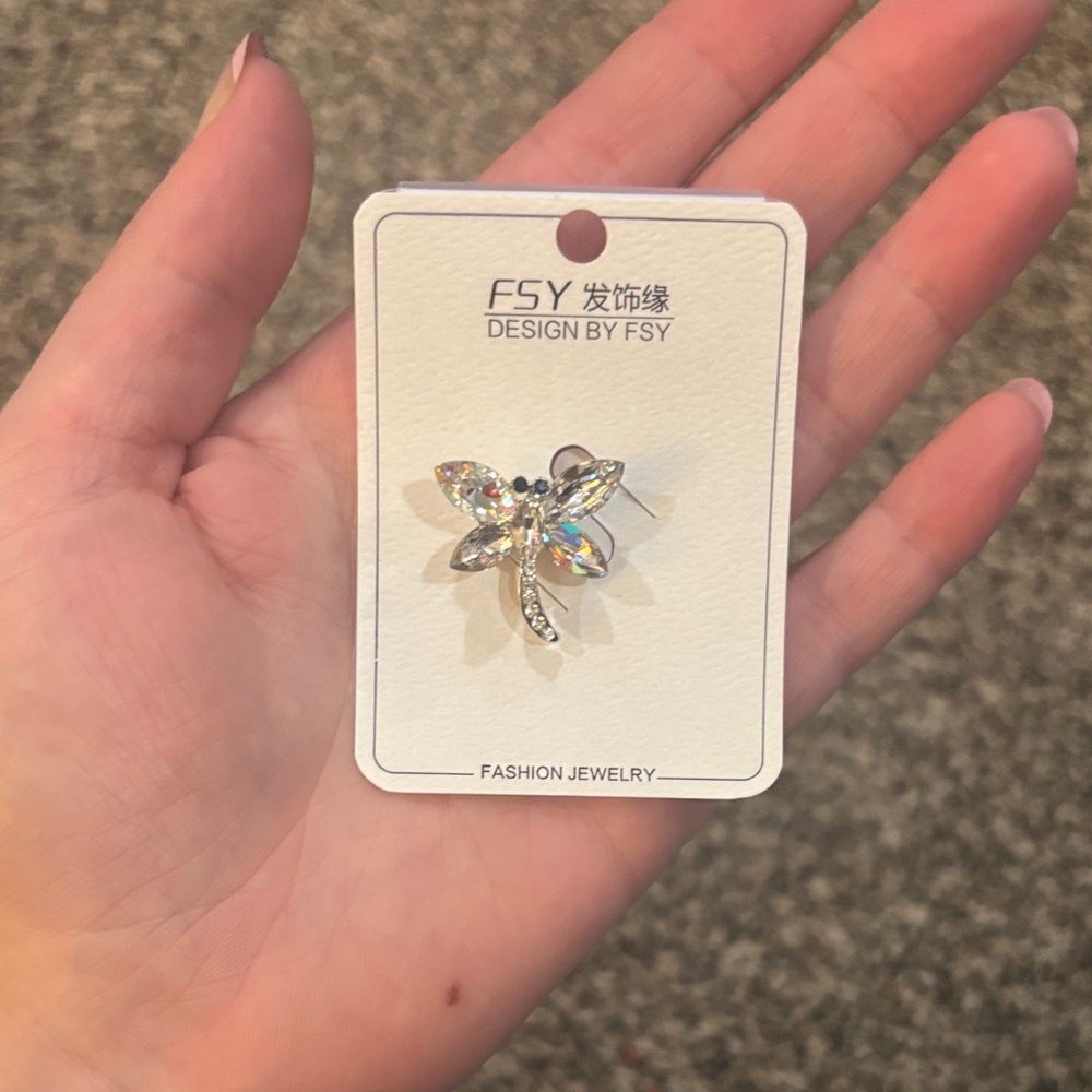 Silver Dragonfly Brooch